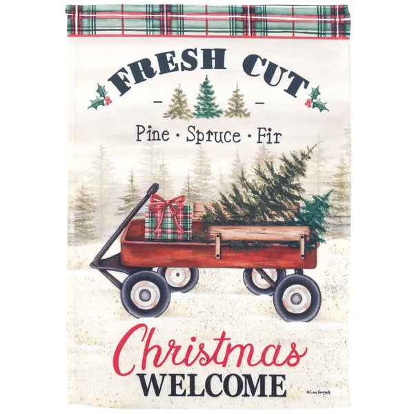 Wagon Fresh Cut Trees Flag Poly Dicksons Inc