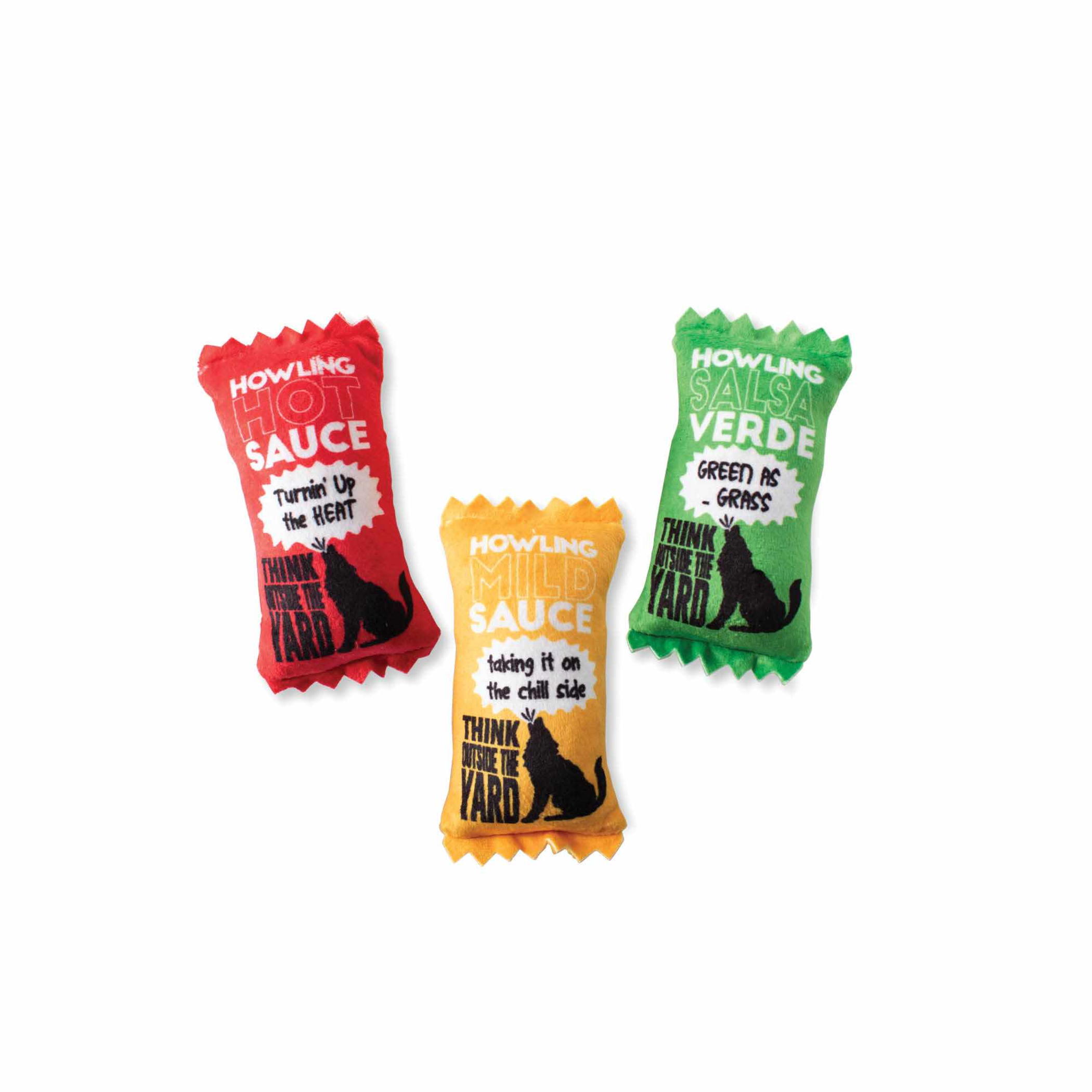 Wagsdale Howling Hot Sauce 3pc  Small Dog Toy Set Wagsdale