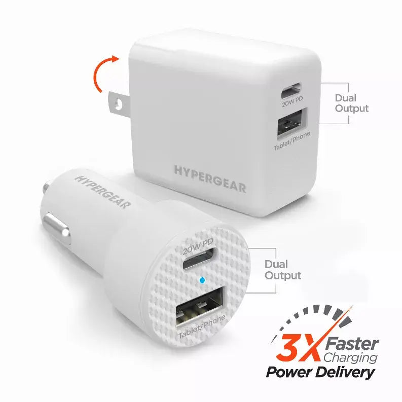 Wall/Car Charger Bundle 20W USB-C PD + 12W Hypercel Corporation