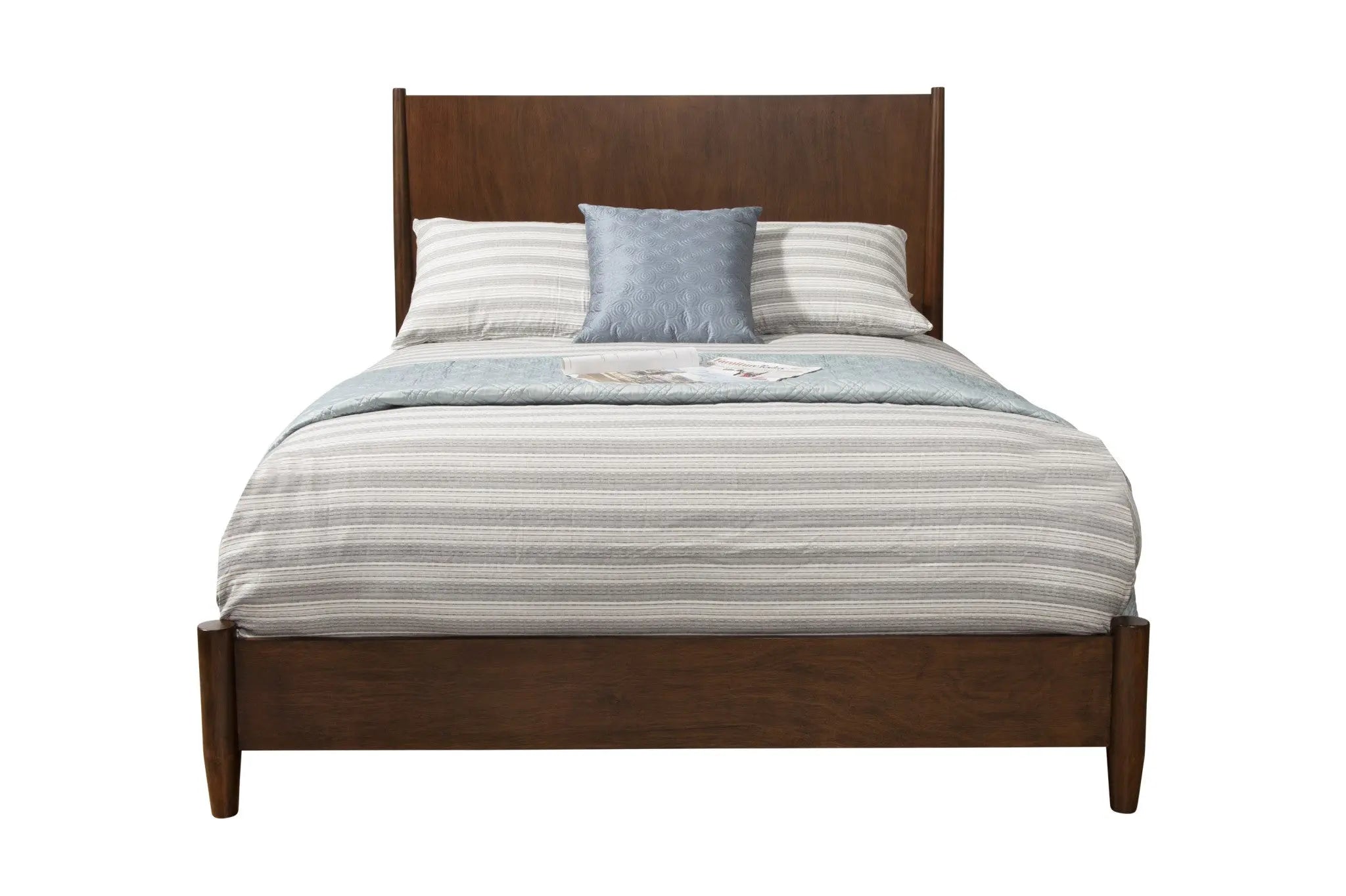 Walnut Solid Wood King Bed Frame Homeroots Bed & Bath