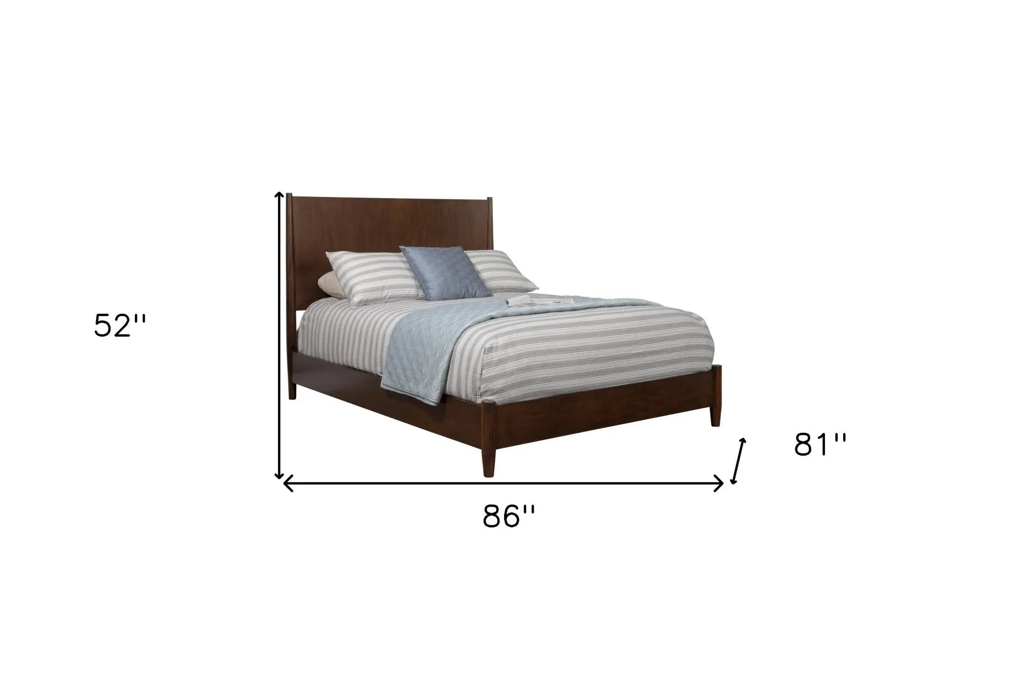 Walnut Solid Wood King Bed Frame Homeroots Bed & Bath