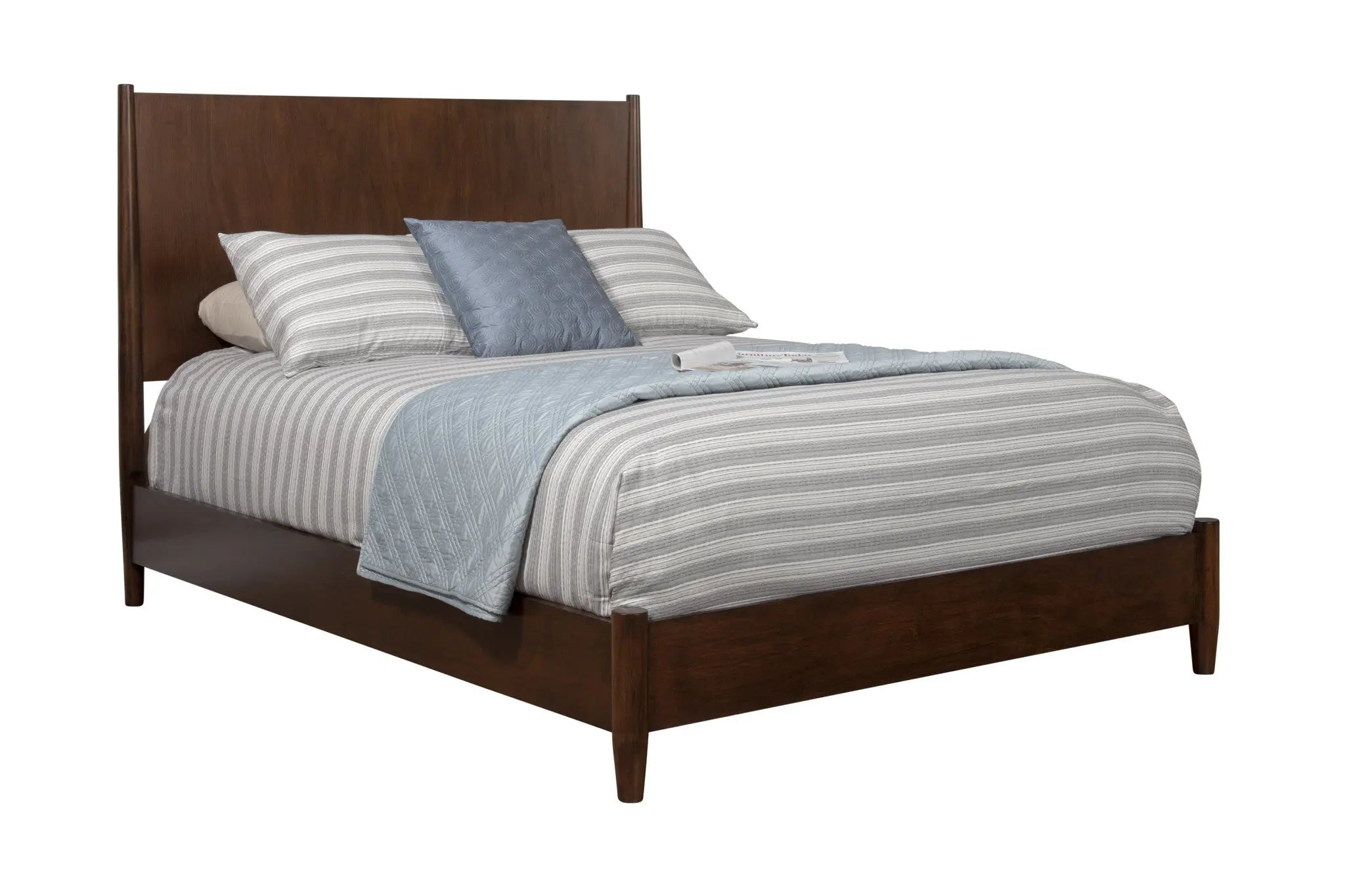 Walnut Solid Wood King Bed Frame Homeroots Bed & Bath