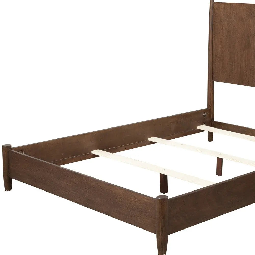 Walnut Solid Wood King Bed Frame Homeroots Bed & Bath