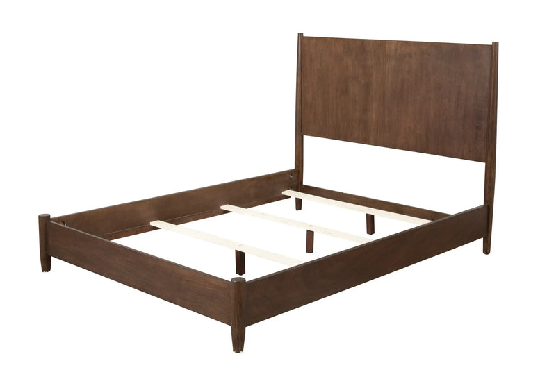 Walnut Solid Wood King Bed Frame Homeroots Bed & Bath
