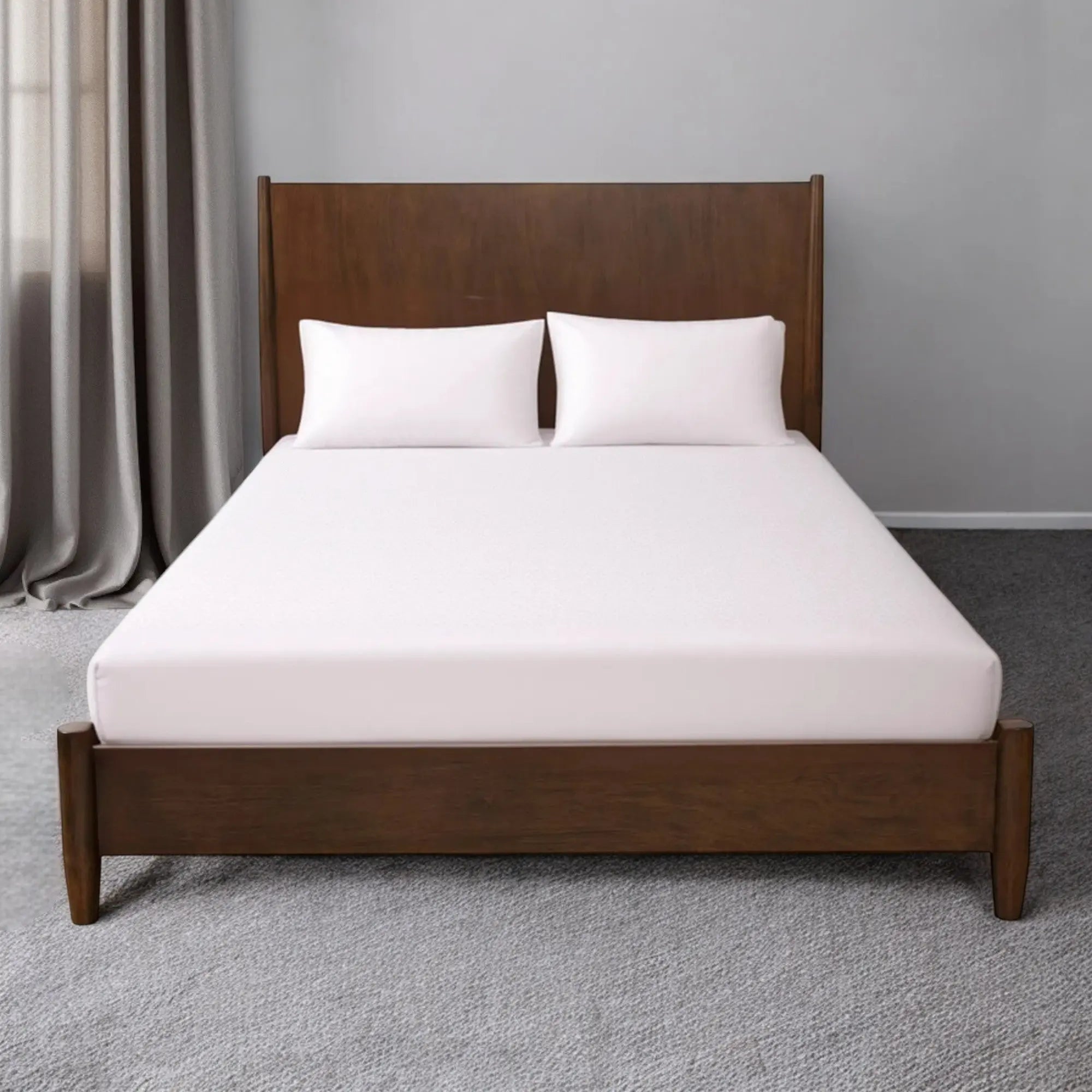 Walnut Solid Wood King Bed Frame Homeroots Bed & Bath