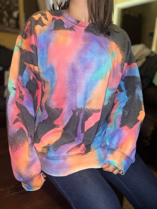 Watercolor Dreams Reverse Tie Dye Sweatshirt Blank The Blended Owl