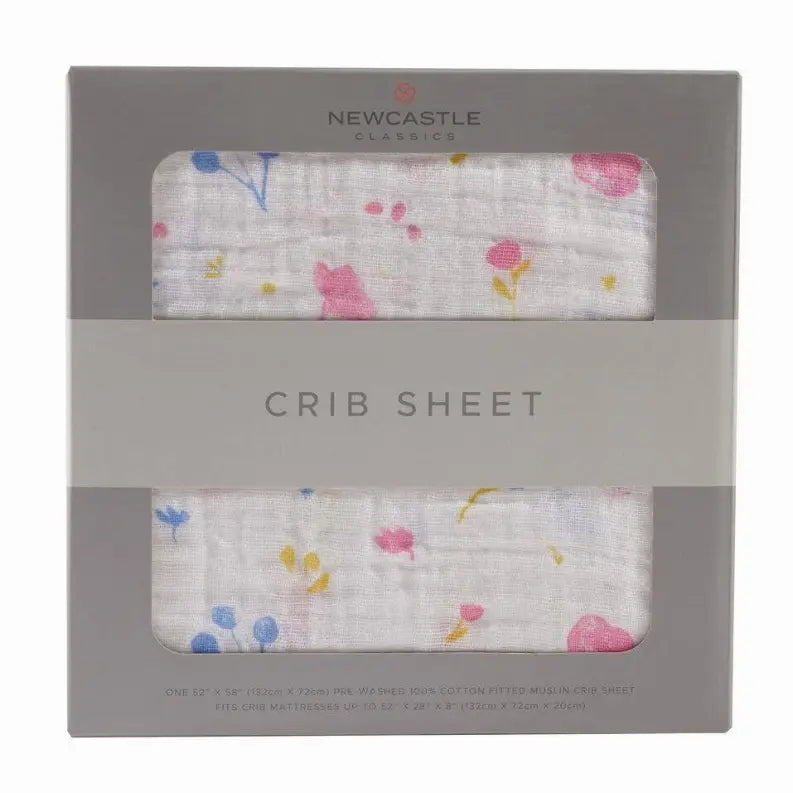 Watercolor Flower Crib Sheet Newcastle Classics