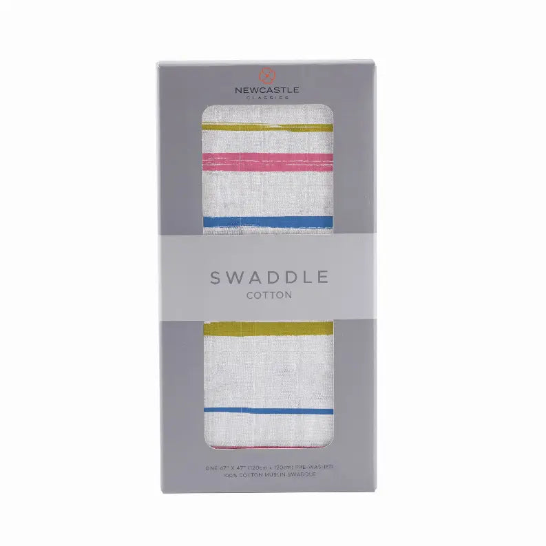 Watercolor Stripe Cotton Swaddle Newcastle Classics