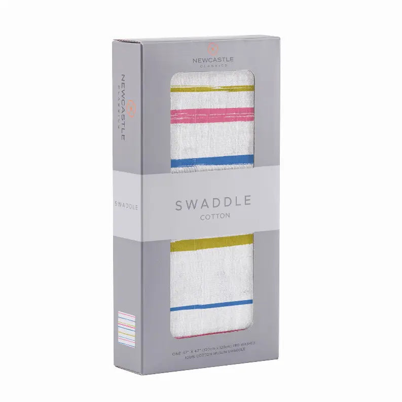 Watercolor Stripe Cotton Swaddle Newcastle Classics