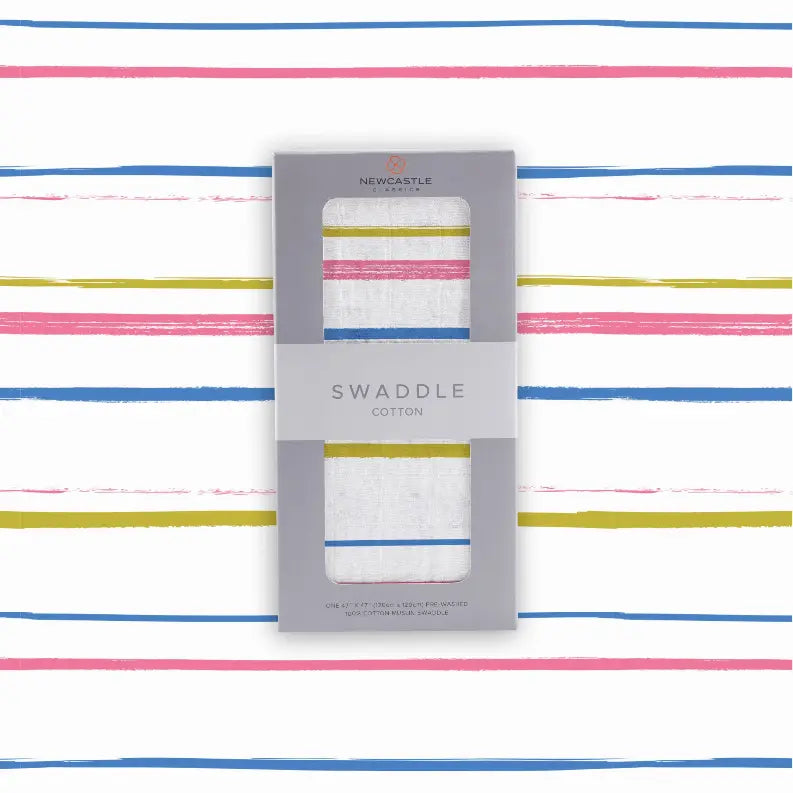 Watercolor Stripe Cotton Swaddle Newcastle Classics