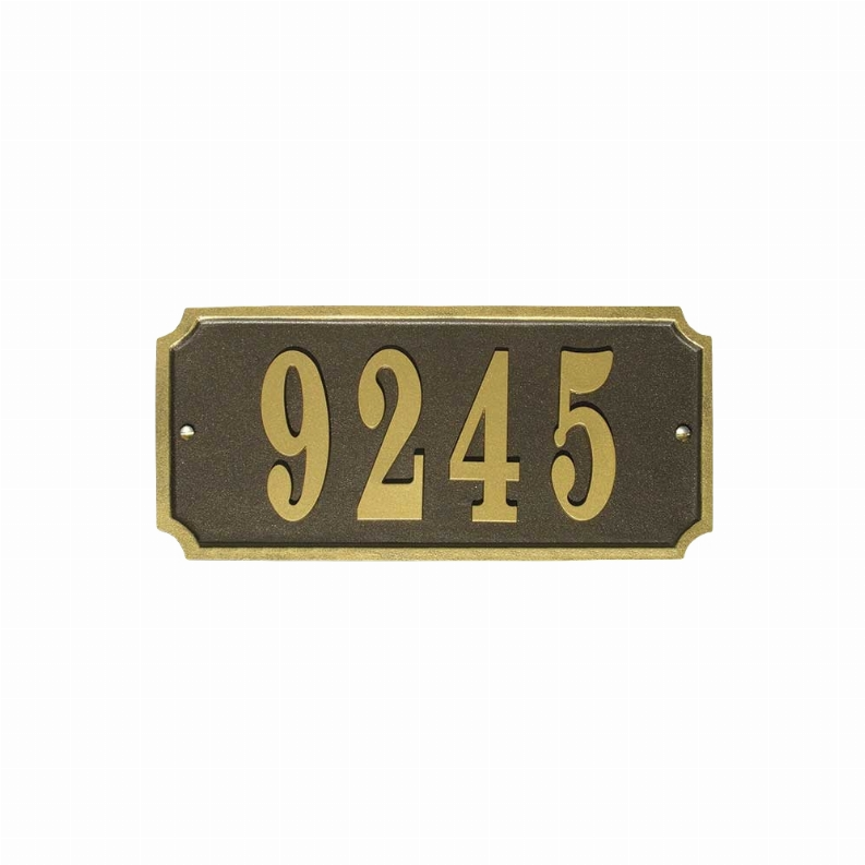Waterford Rectangle Cast Aluminum With Gold Border Address Plaque Qualarc