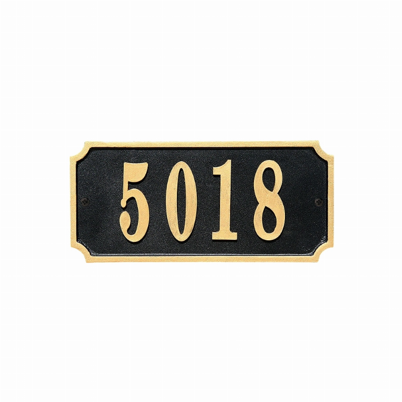 Waterford Rectangle Cast Aluminum With Gold Border Address Plaque Qualarc