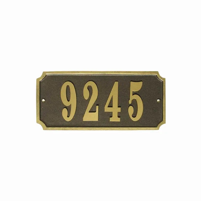 Waterford Rectangle Cast Aluminum With Gold Border Address Plaque Qualarc