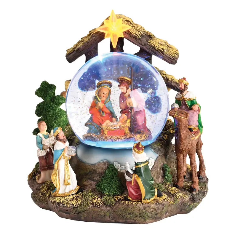 Waterglobe Music Lighted Away In Manger Dicksons Inc