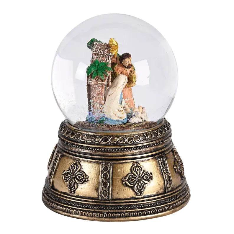 Waterglobe Nativity Gold Base Dicksons Inc