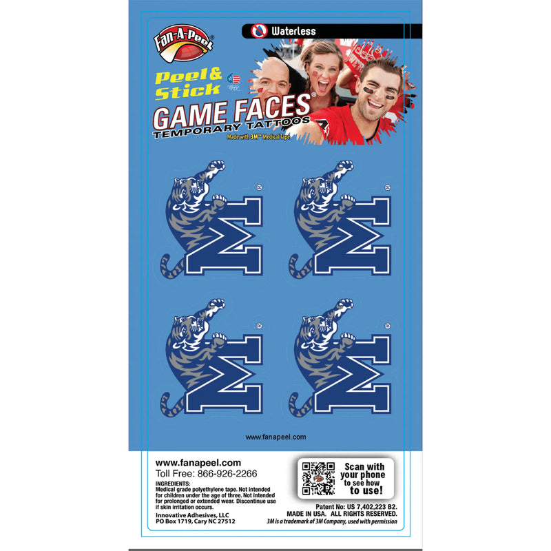 Waterless Peel & Stick Temporary Tattoos Fan-A-Peel / Gamesfaces Innovative Adhesives, LLC