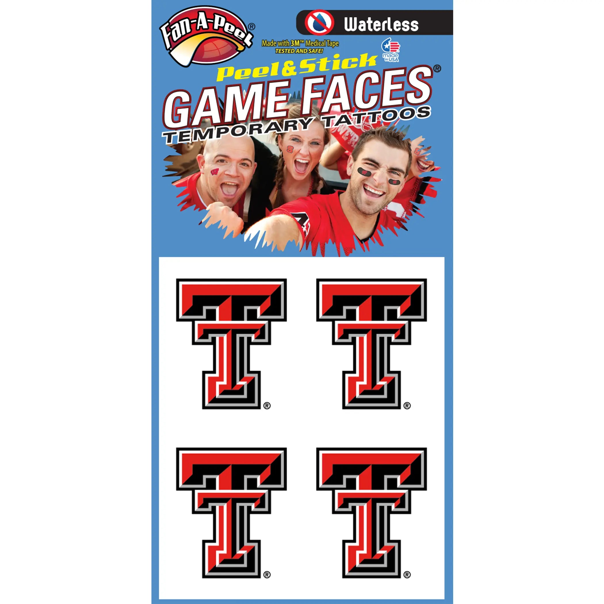 Waterless Peel & Stick Temporary Tattoos Fan-A-Peel / Gamesfaces Innovative Adhesives, LLC