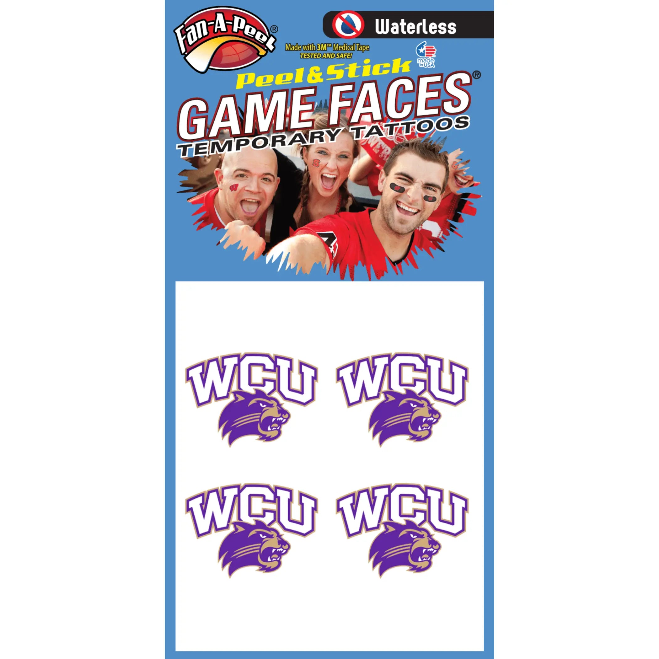 Waterless Peel & Stick Temporary Tattoos Fan-A-Peel / Gamesfaces Innovative Adhesives, LLC