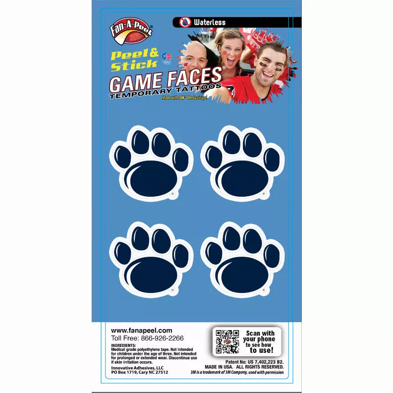 Waterless Peel & Stick Temporary Tattoos Fan-A-Peel / Gamesfaces Innovative Adhesives, LLC