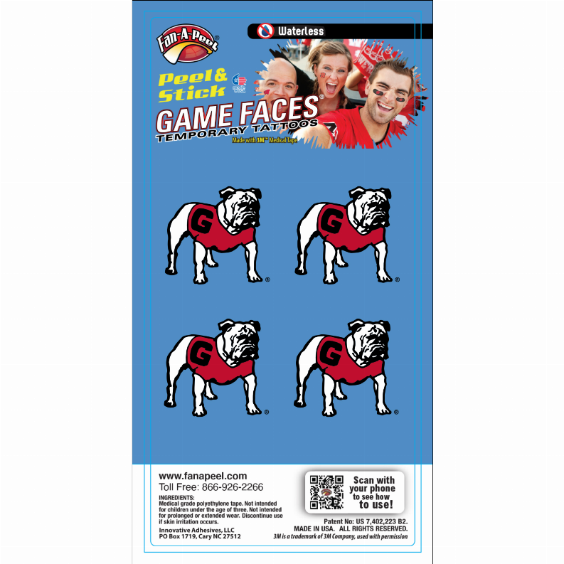 Waterless Peel & Stick Temporary Tattoos Fan-A-Peel / Gamesfaces Innovative Adhesives, LLC