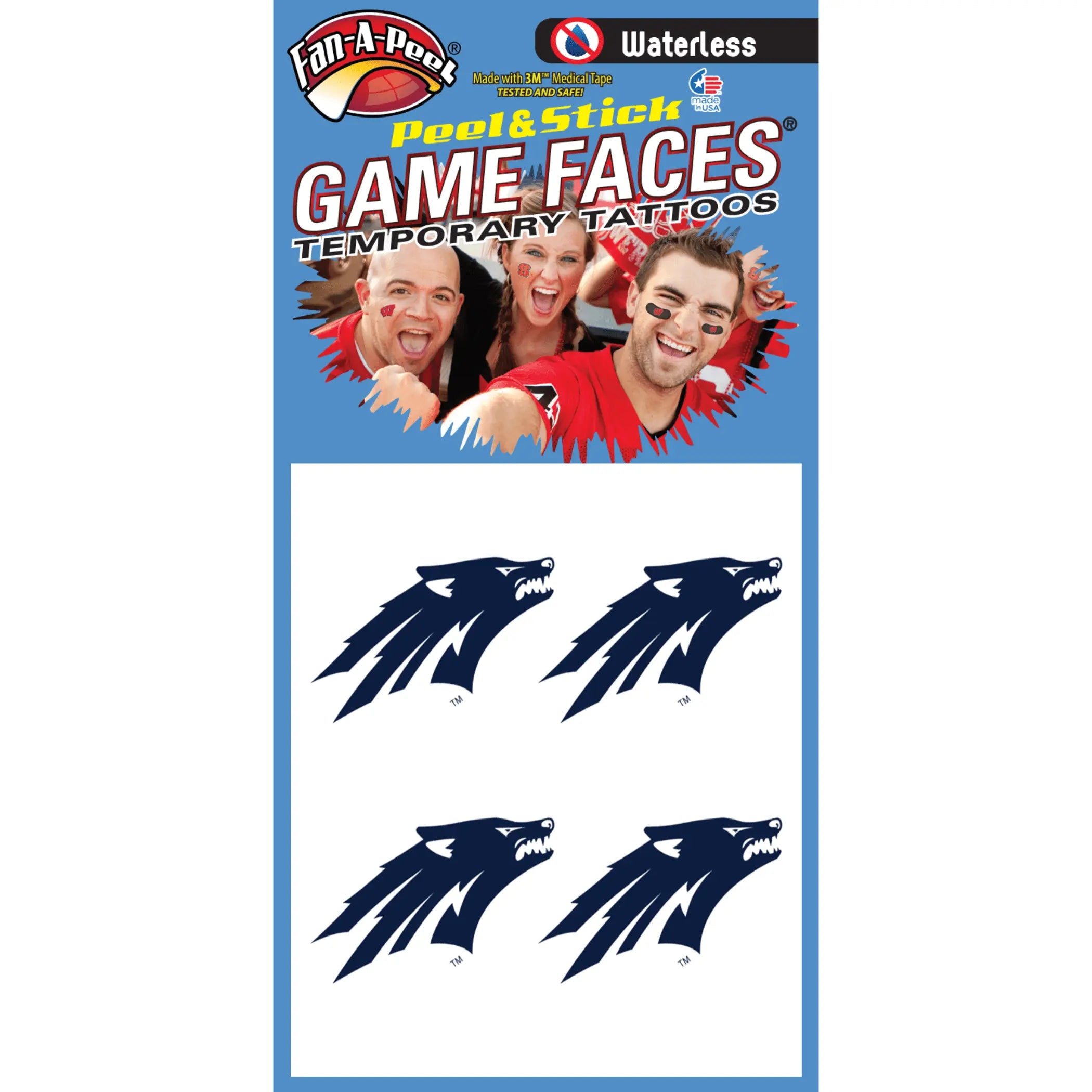 Waterless Peel & Stick Temporary Tattoos Fan-A-Peel / Gamesfaces Innovative Adhesives, LLC
