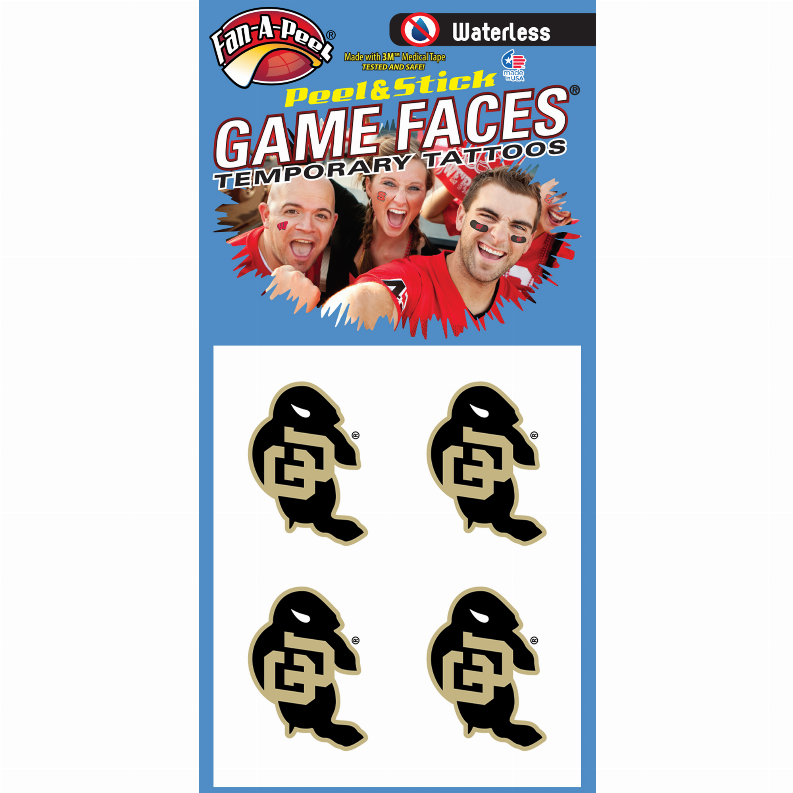 Waterless Peel & Stick Temporary Tattoos Fan-A-Peel / Gamesfaces Innovative Adhesives, LLC