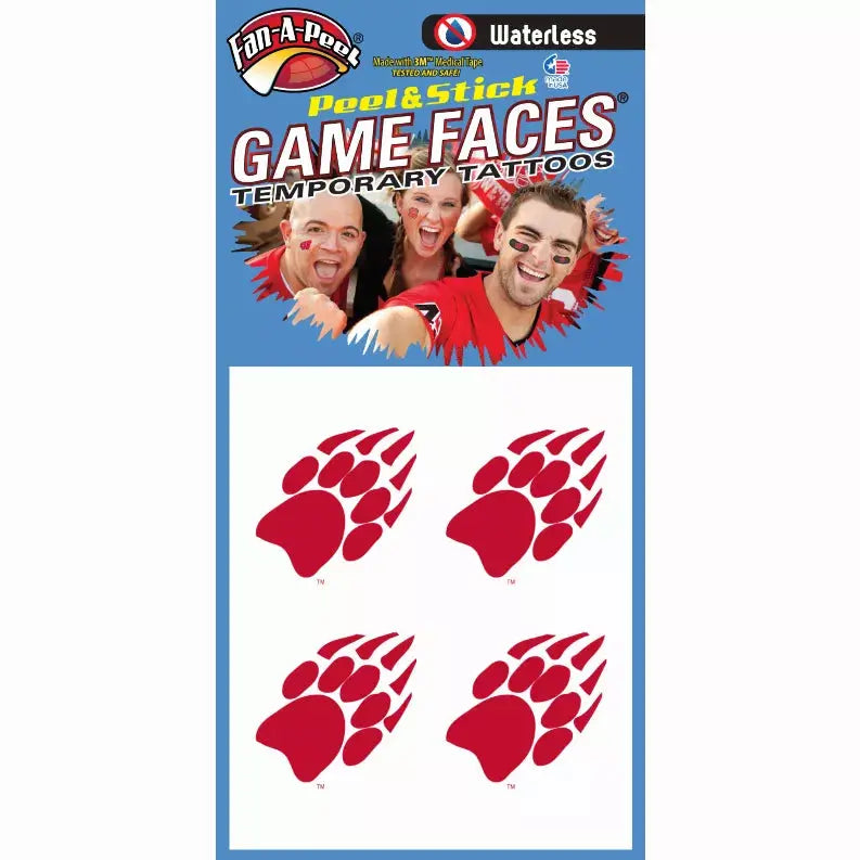 Waterless Peel & Stick Temporary Tattoos Fan-A-Peel / Gamesfaces Innovative Adhesives, LLC
