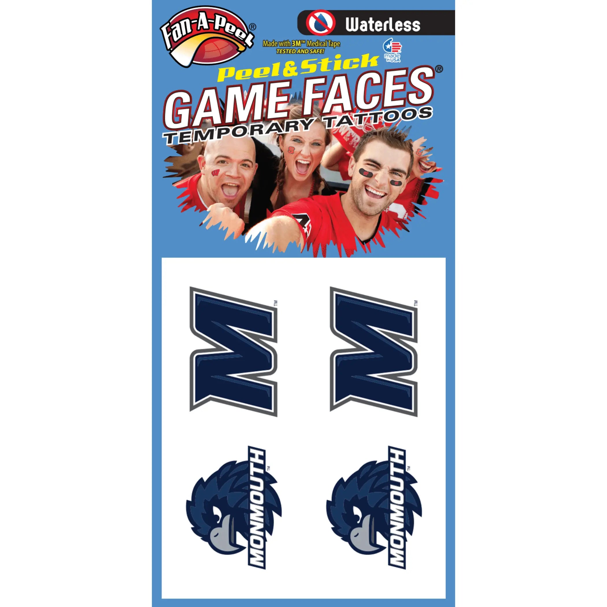 Waterless Peel & Stick Temporary Tattoos Fan-A-Peel / Gamesfaces Innovative Adhesives, LLC