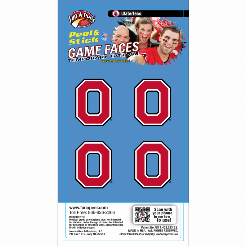 Waterless Peel & Stick Temporary Tattoos Fan-A-Peel / Gamesfaces Innovative Adhesives, LLC