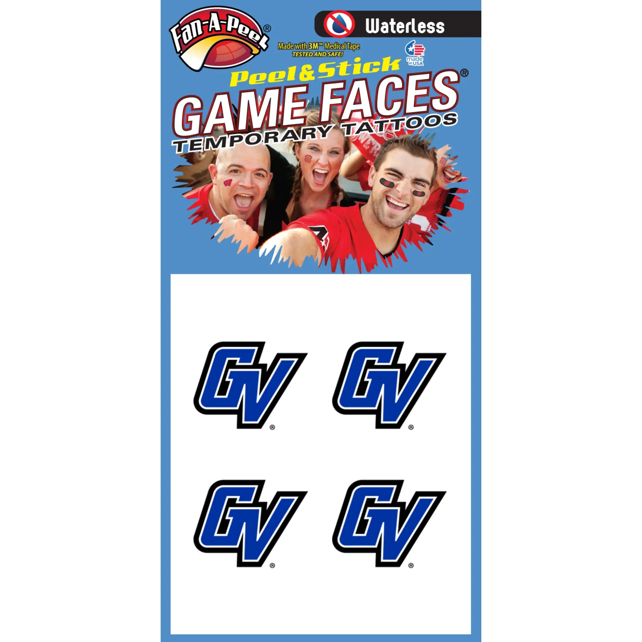 Waterless Peel & Stick Temporary Tattoos Fan-A-Peel / Gamesfaces Innovative Adhesives, LLC