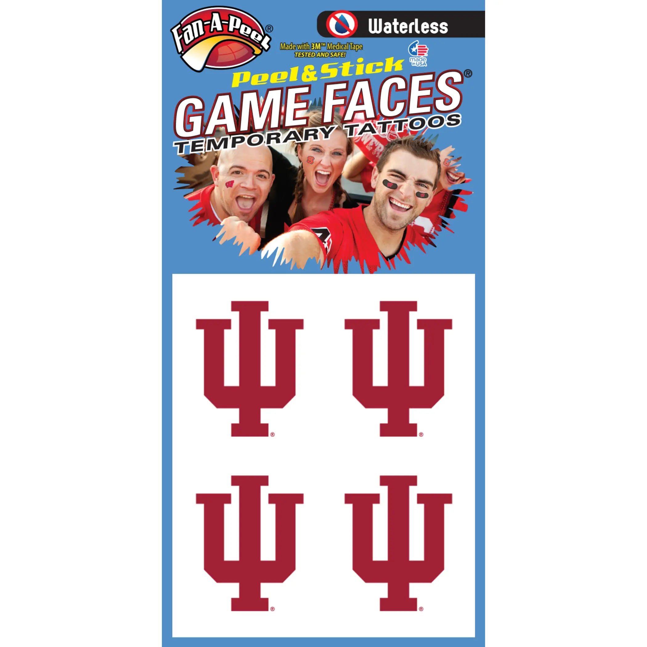 Waterless Peel & Stick Temporary Tattoos Fan-A-Peel / Gamesfaces Innovative Adhesives, LLC