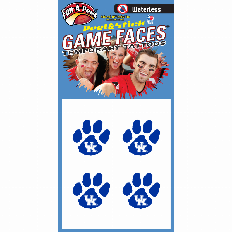 Waterless Peel & Stick Temporary Tattoos Fan-A-Peel / Gamesfaces Innovative Adhesives, LLC
