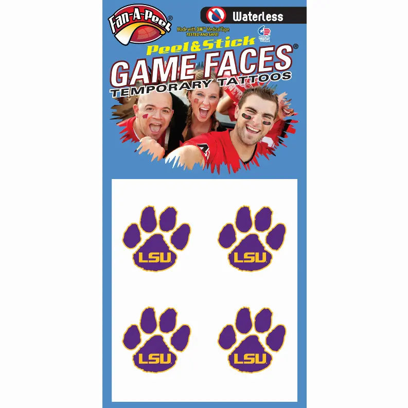 Waterless Peel & Stick Temporary Tattoos Fan-A-Peel / Gamesfaces Innovative Adhesives, LLC