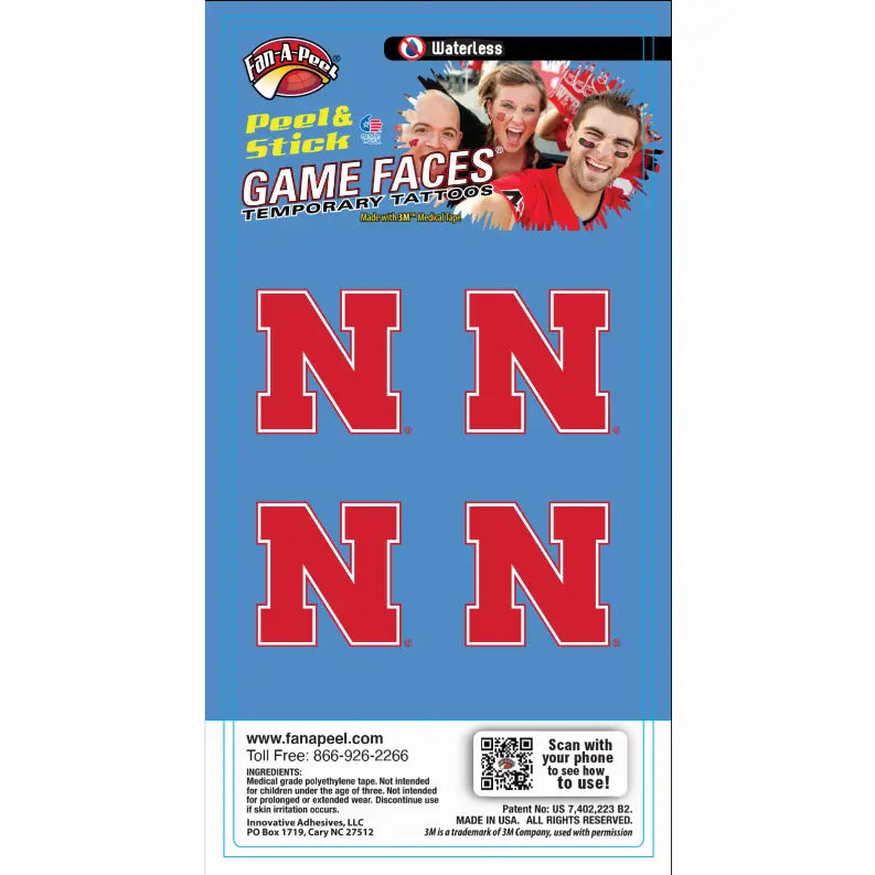 Waterless Peel & Stick Temporary Tattoos Fan-A-Peel / Gamesfaces Innovative Adhesives, LLC