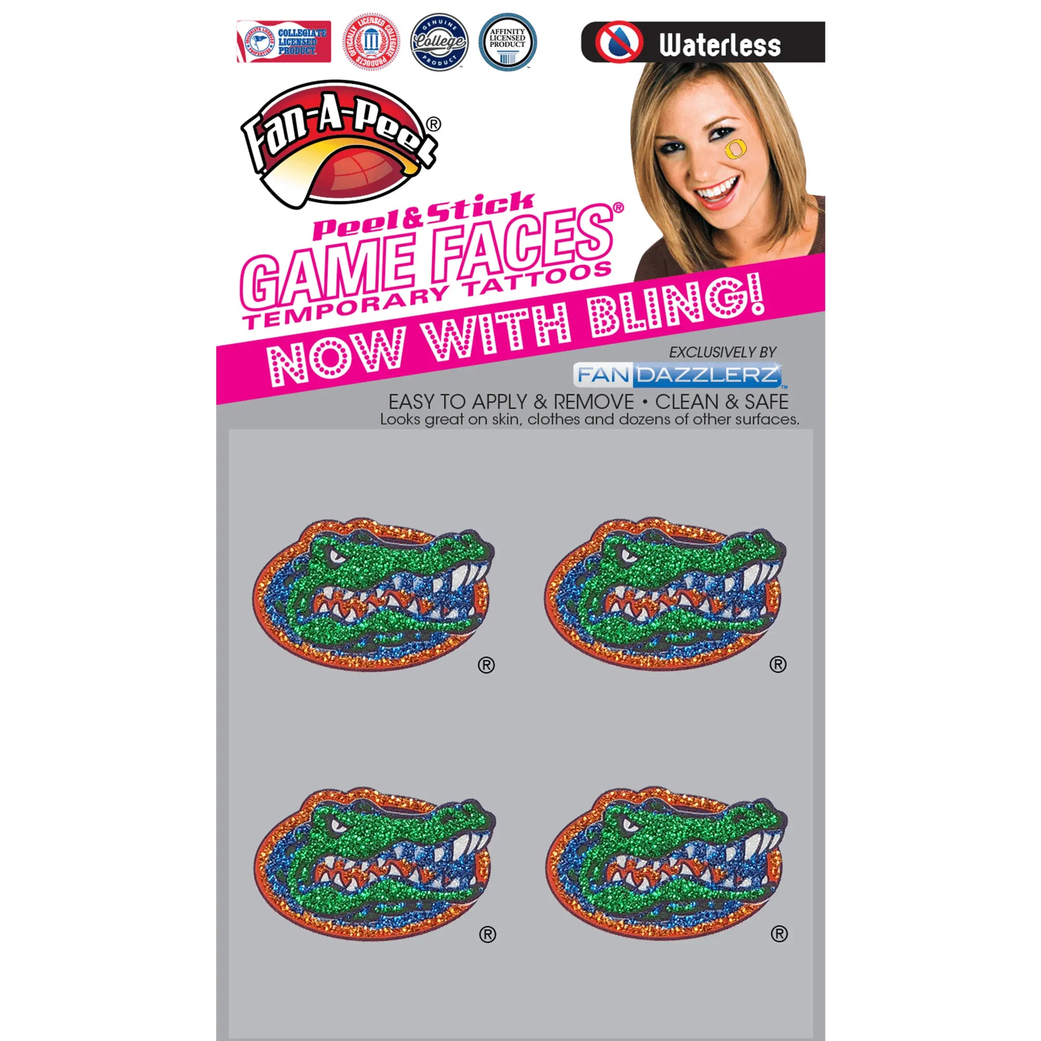 Waterless Peel & Stick Temporary Tattoos Fan-A-Peel / Gamesfaces Innovative Adhesives, LLC