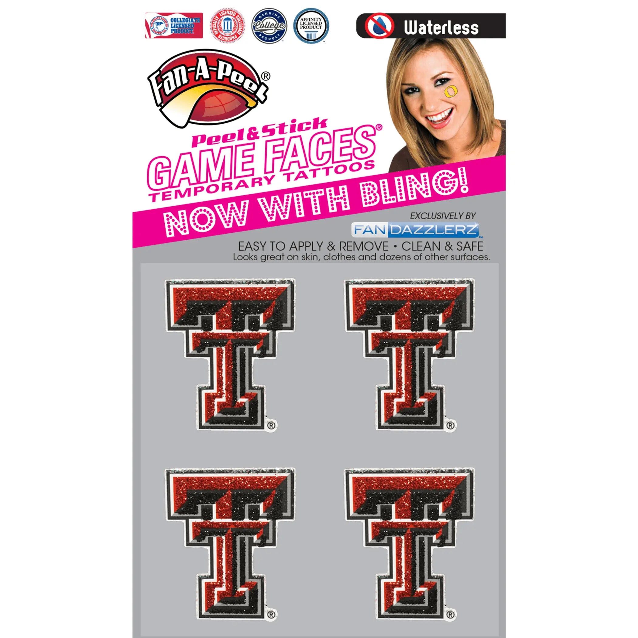 Waterless Peel & Stick Temporary Tattoos Fan-A-Peel / Gamesfaces Innovative Adhesives, LLC