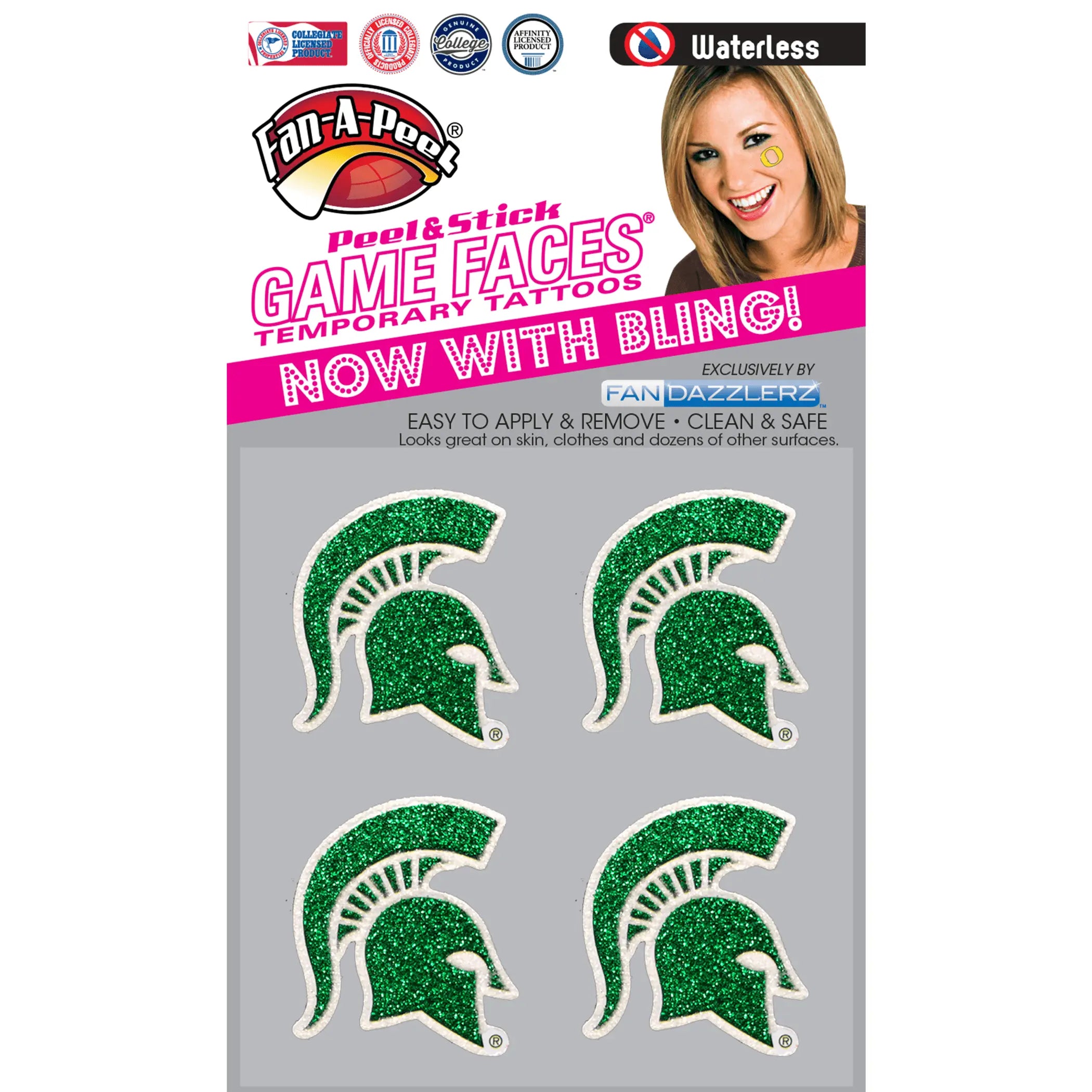 Waterless Peel & Stick Temporary Tattoos Fan-A-Peel / Gamesfaces Innovative Adhesives, LLC