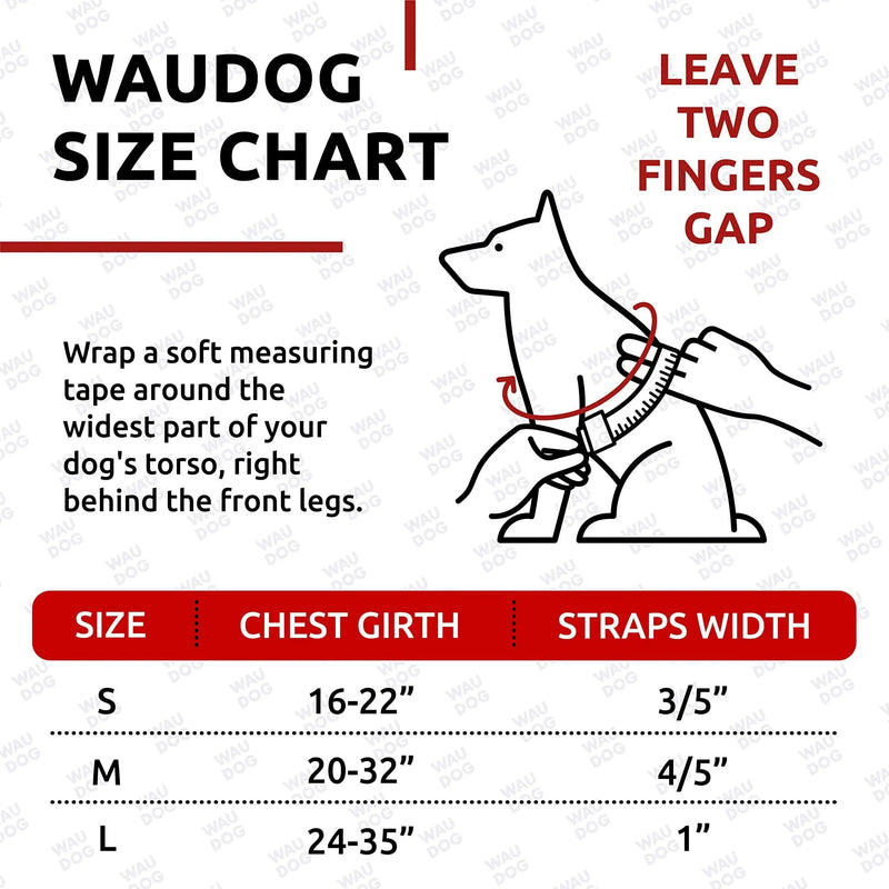 Waterproof Dog Harness   Adjustable Dog Harness for Large Dogs Small and Medium Dogs   Heavy Duty Dog Harness with Durable Metal Clasp and QR Dog Tag   Boy & Girl Dog Harness   Pink (20 32in) Waudog