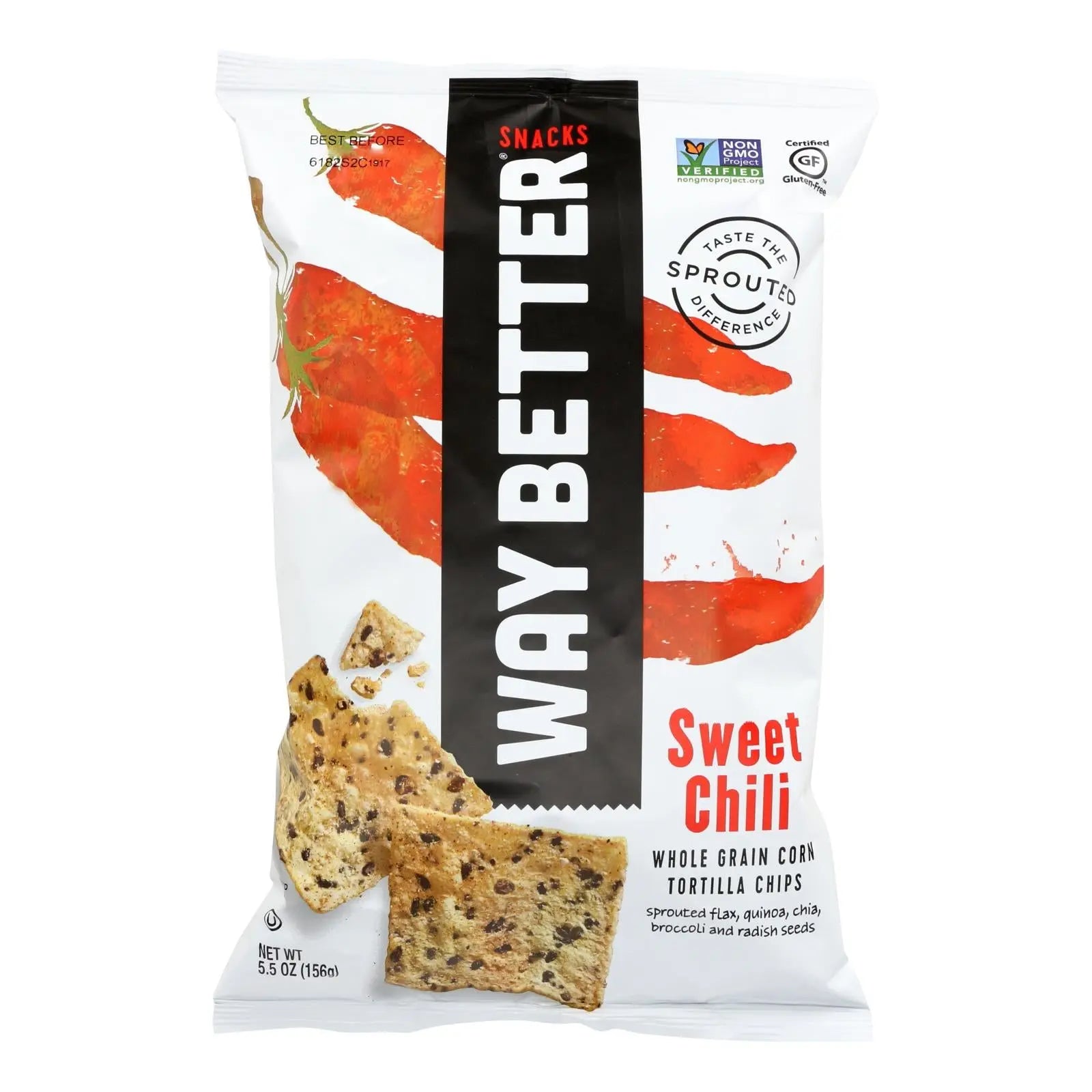 Way Better Snacks Tortilla Chips - Sweet Chili - Case Of 12 - 5.5 Oz. Way Better Snacks