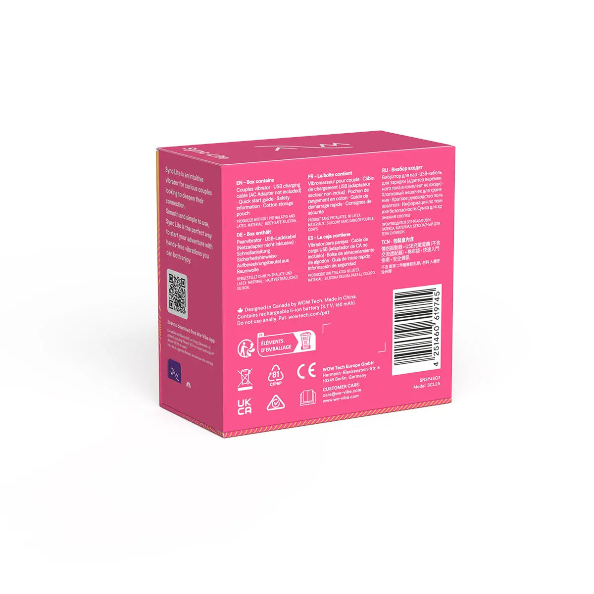 We-Vibe Sync Lite - Pink - GreatEagleInc