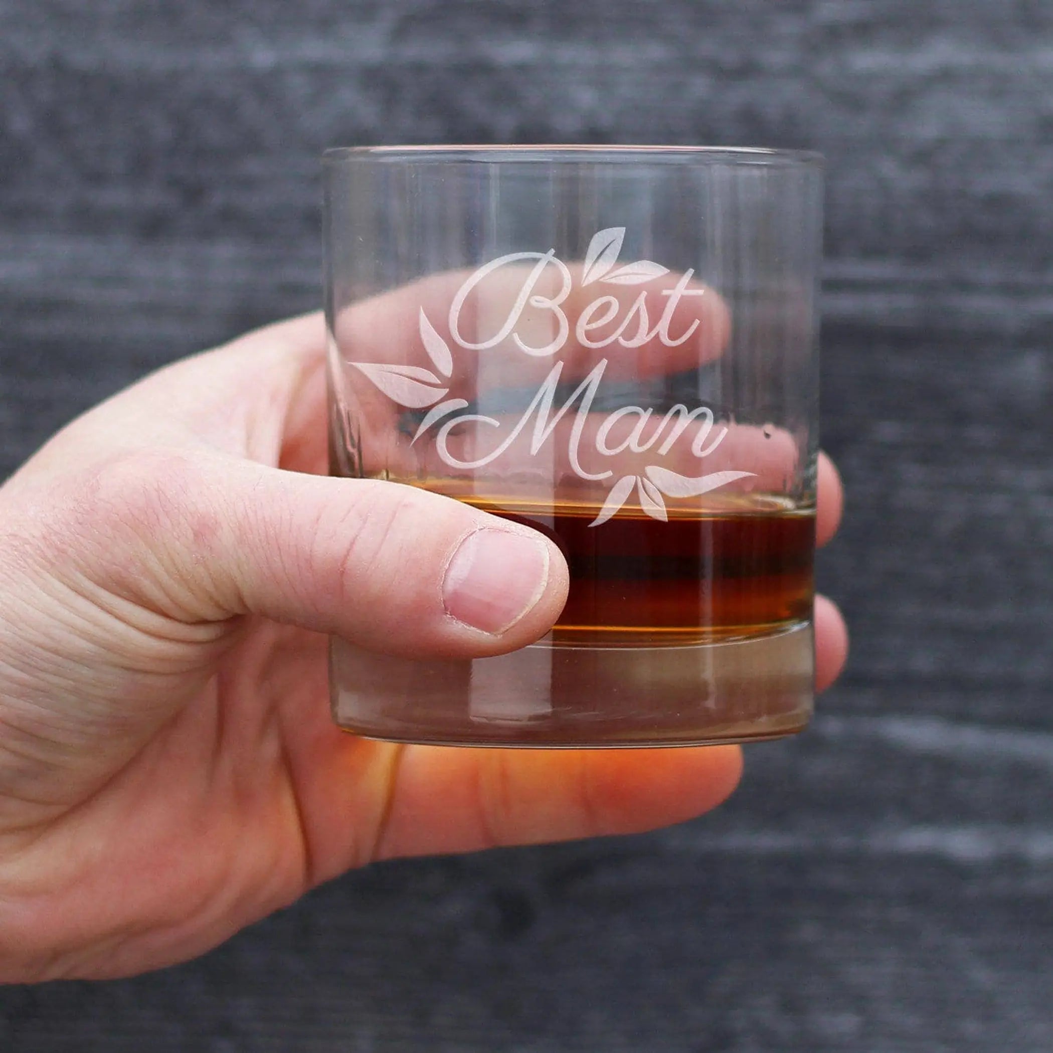 Wedding Best Man Whiskey Rocks Glass - Bridal Party Gifts Bevvee