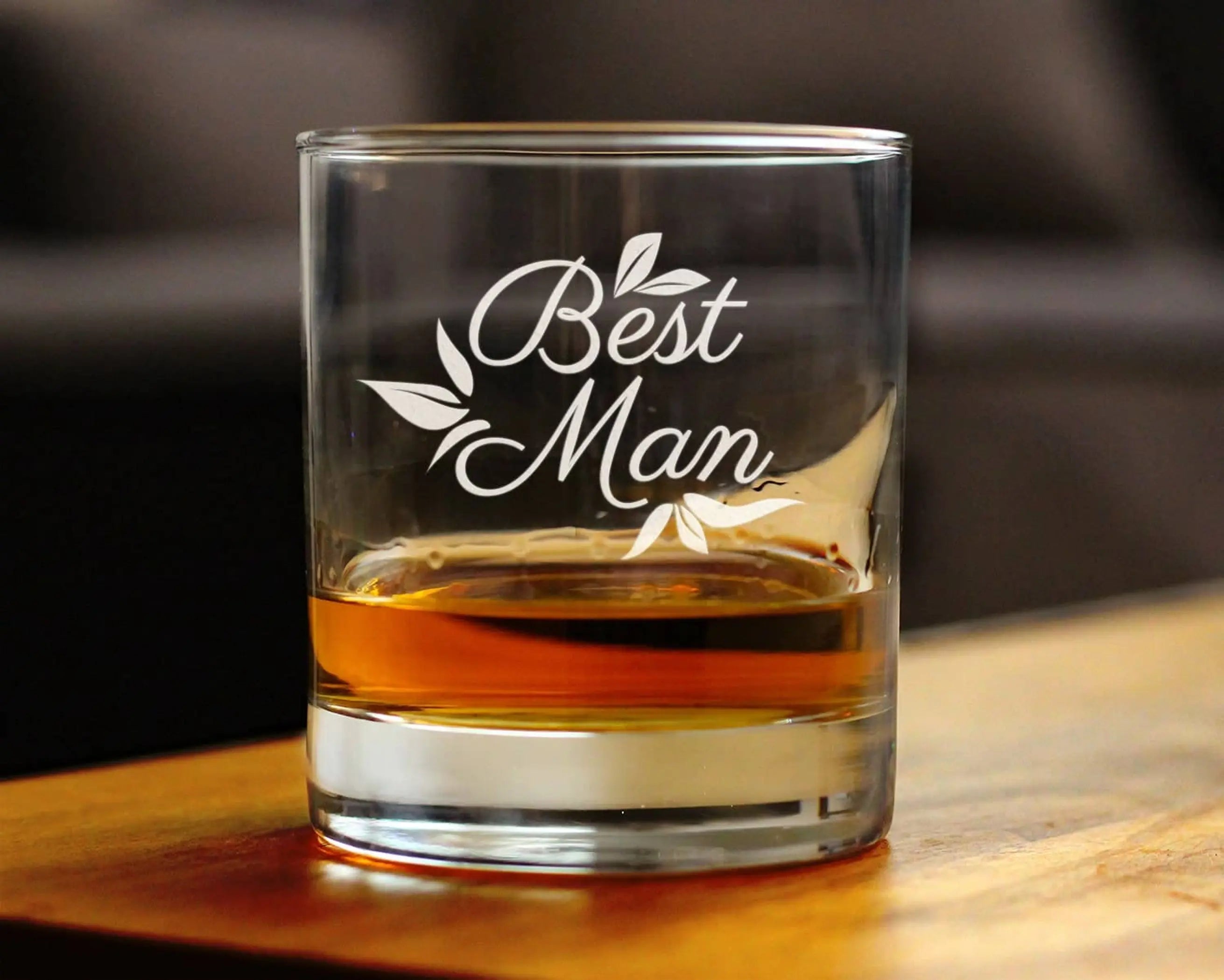 Wedding Best Man Whiskey Rocks Glass - Bridal Party Gifts Bevvee