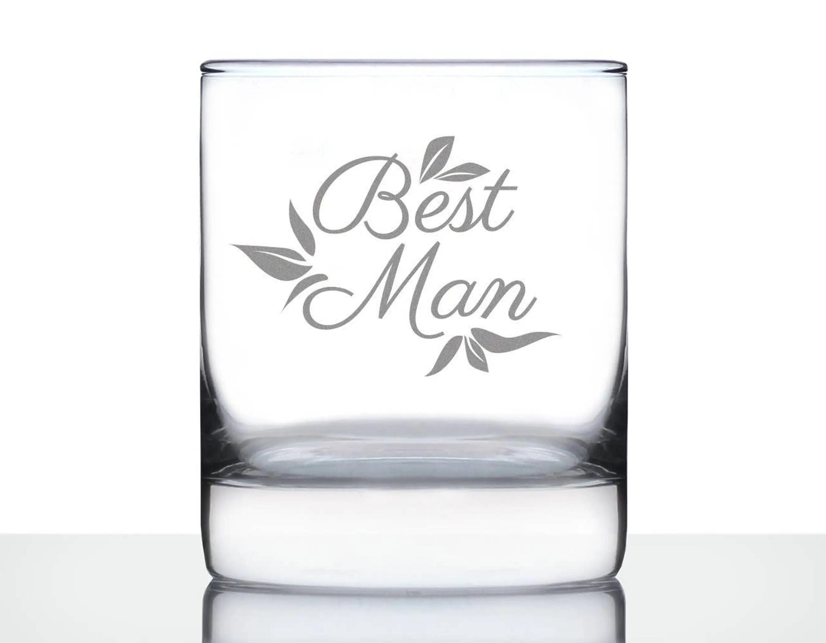 Wedding Best Man Whiskey Rocks Glass - Bridal Party Gifts Bevvee