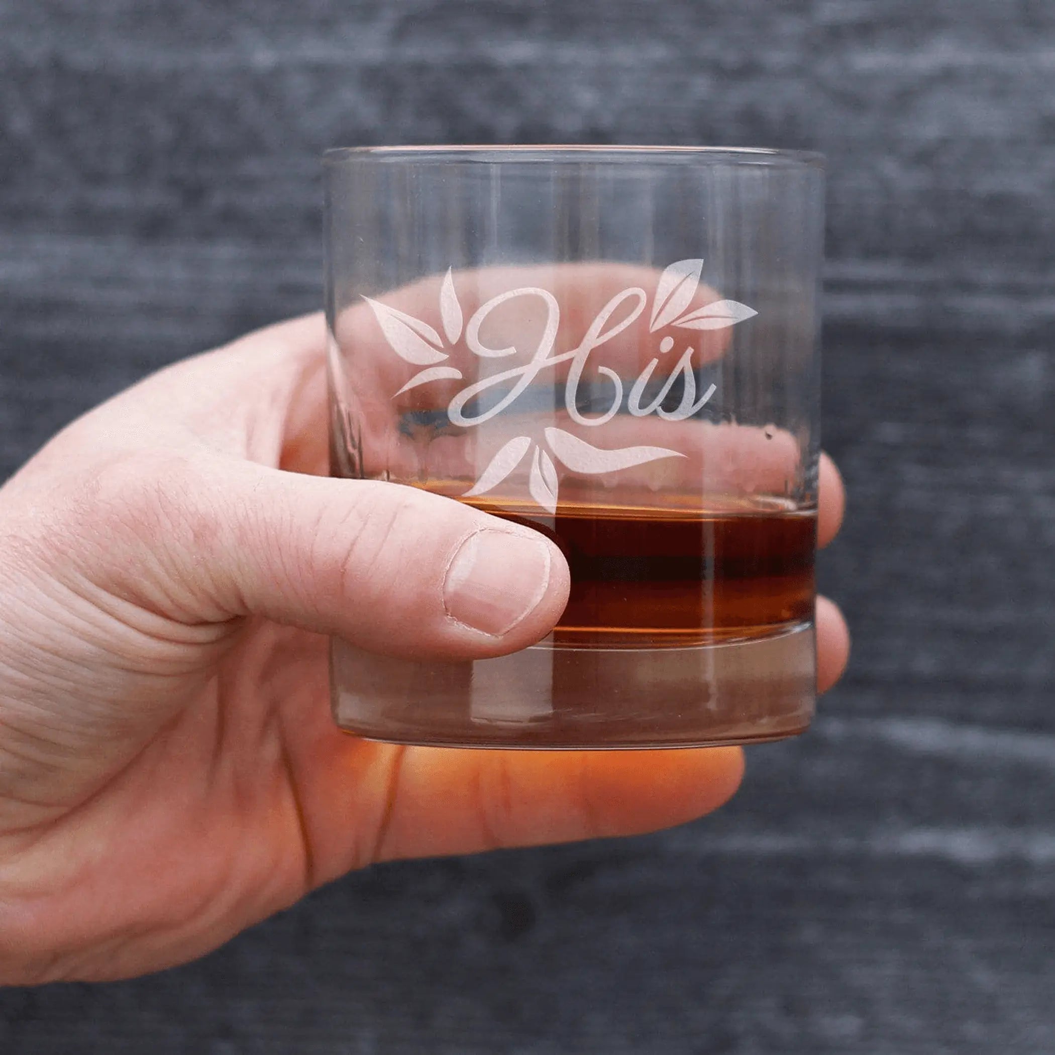 Wedding Floral His Whiskey Rocks Glass - Bridal Party Gifts Bevvee
