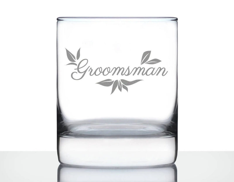 Wedding Groomsman Whiskey Rocks Glass - Bridal Party Gifts Bevvee