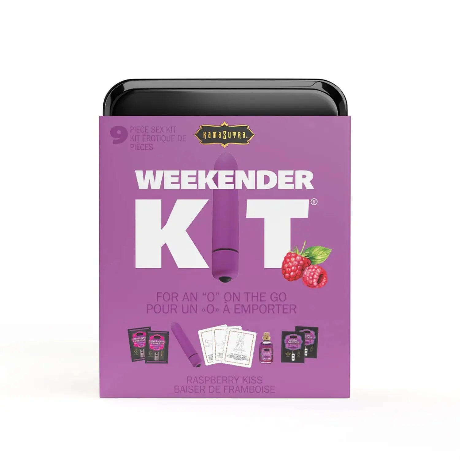 Purple Weekender Kit for an O on the Go, includes 9 pieces, Raspberry Kiss theme, ideal for travel.