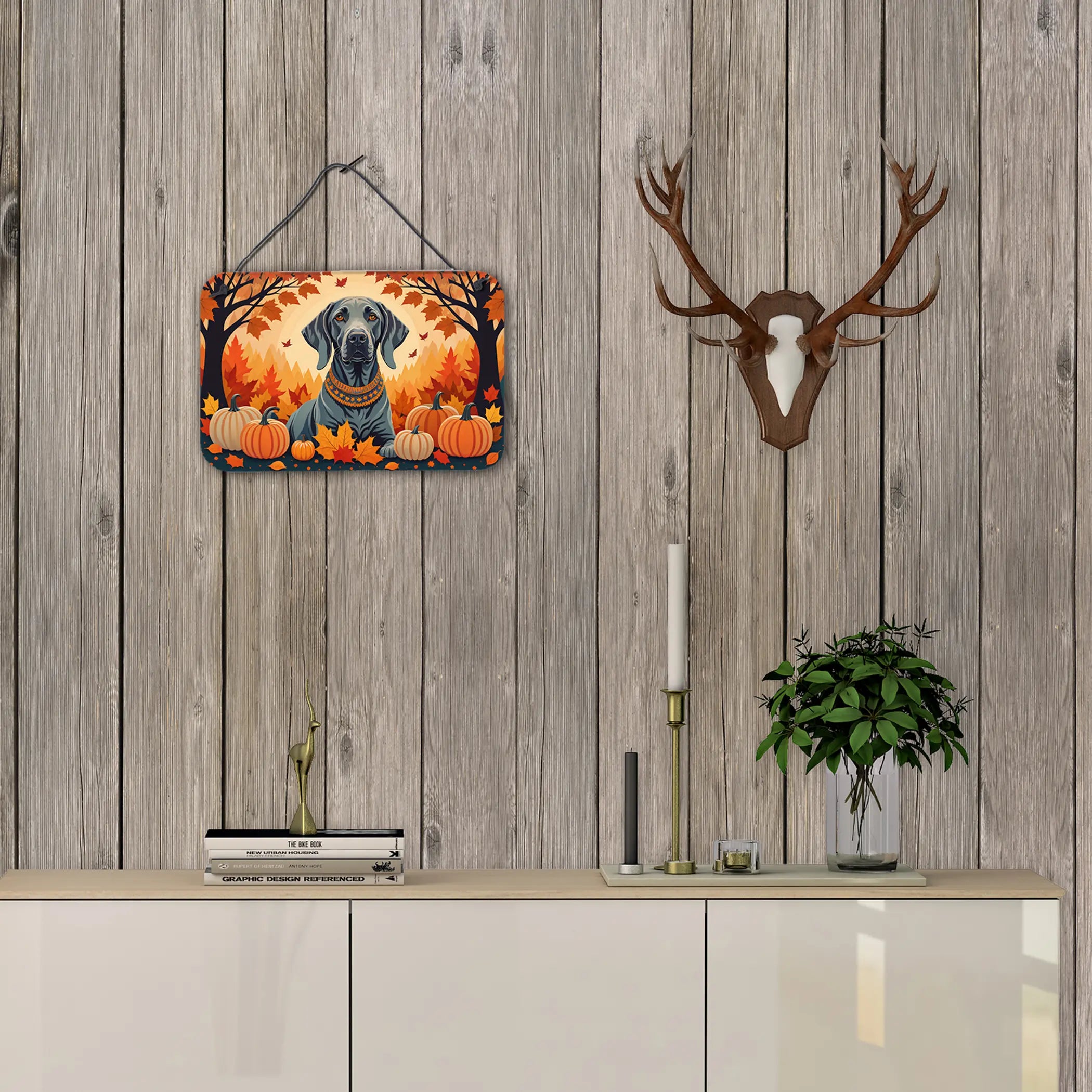 Weimaraner Fall Wall or Door Hanging Prints Caroline's Treasures