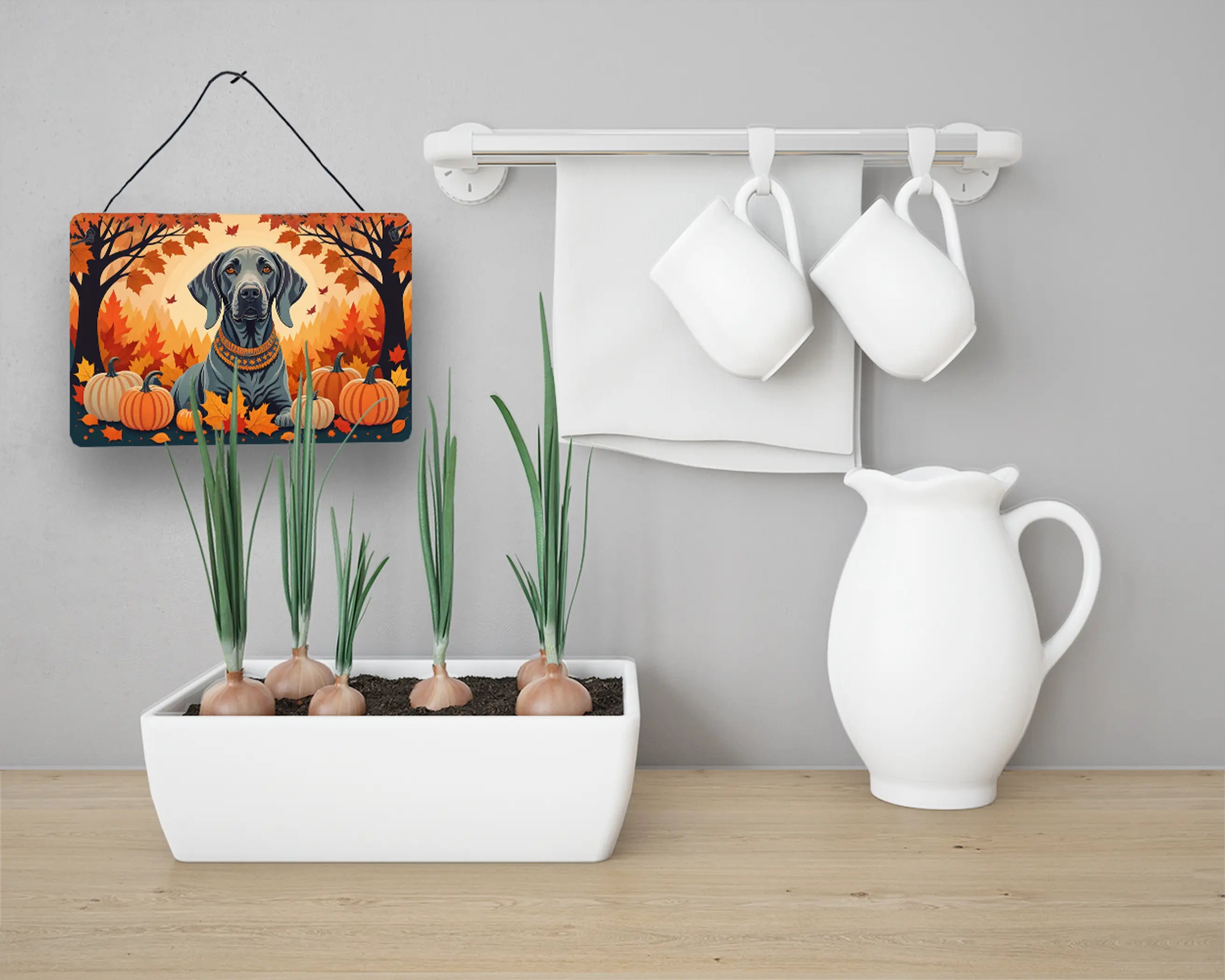 Weimaraner Fall Wall or Door Hanging Prints Caroline's Treasures