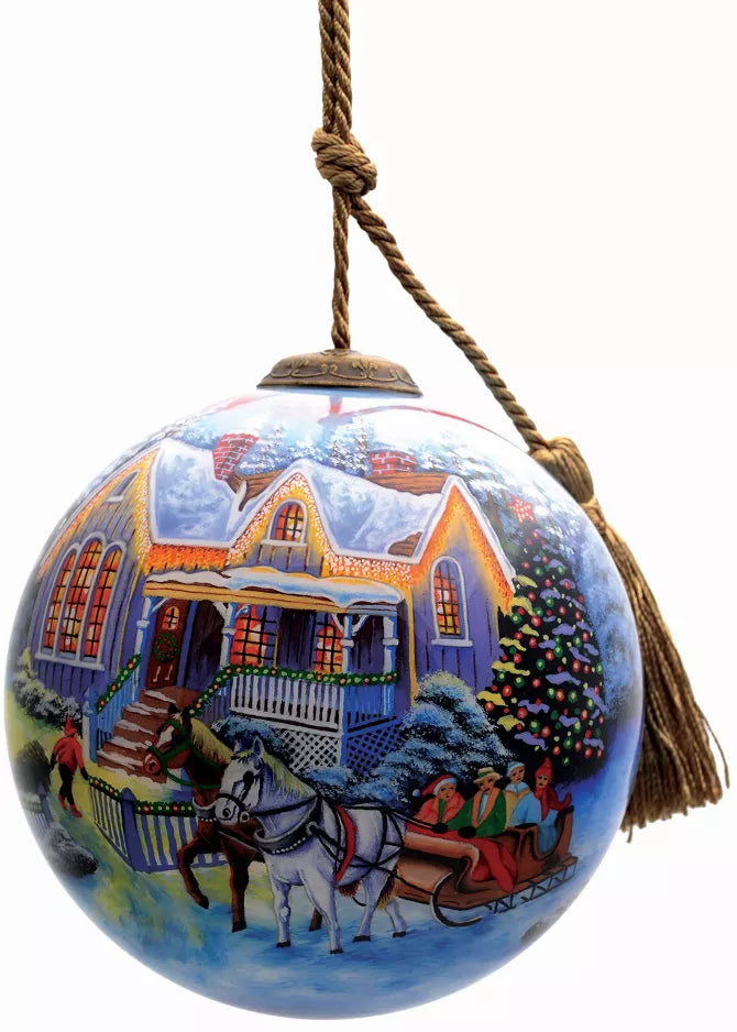 Welcome Holiday Home Hand Painted Glass Ornament Inner Beauty Gifts