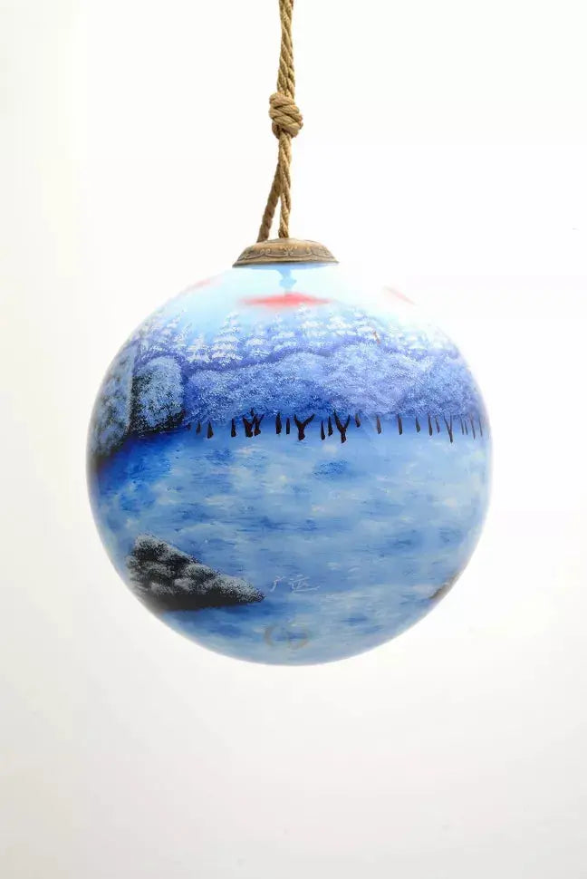 Welcome Holiday Home Hand Painted Glass Ornament Inner Beauty Gifts